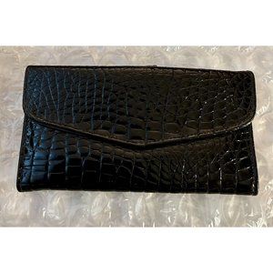 Ladies, Vintage Roger Gimbal Black Textured Wallet